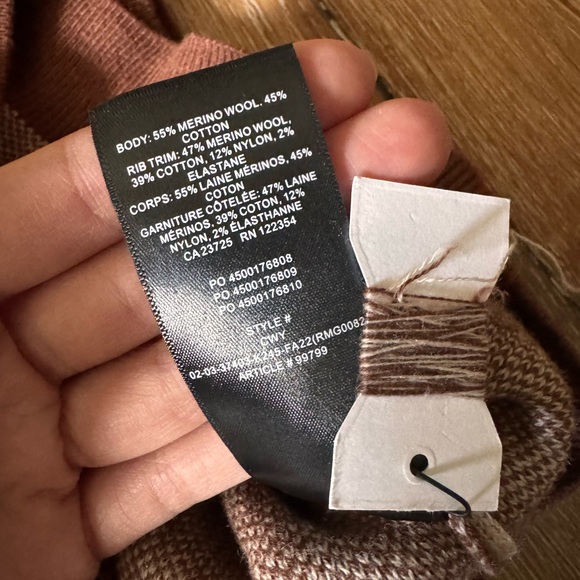 Sunday Best NWT Brown & White Quinn Sweater Sweater Vest Size XS - Picture 4 of 6